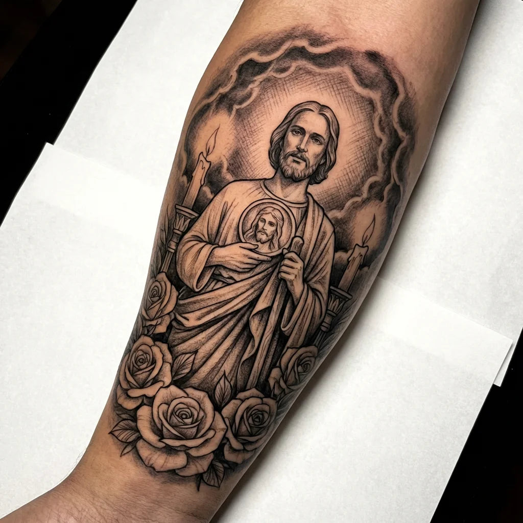 Custom Saint Jude Tattoo: A Devotional Art of Faith and Hope
