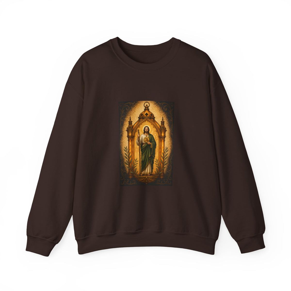 San Judas Tadeo Amber Pilgrim Lantern Crewneck Sweatshirt
