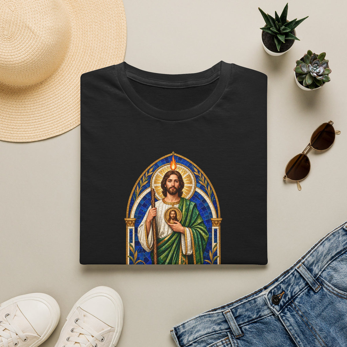 San Judas Tadeo Cobalt Chapel Mosaic Unisex T-Shirt
