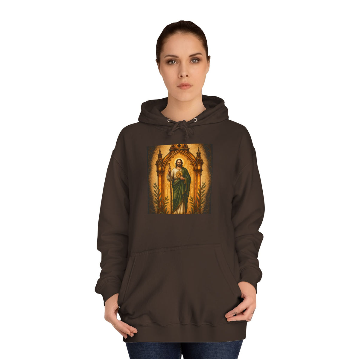 San Judas Tadeo Amber Pilgrim Lantern Unisex Hoodie