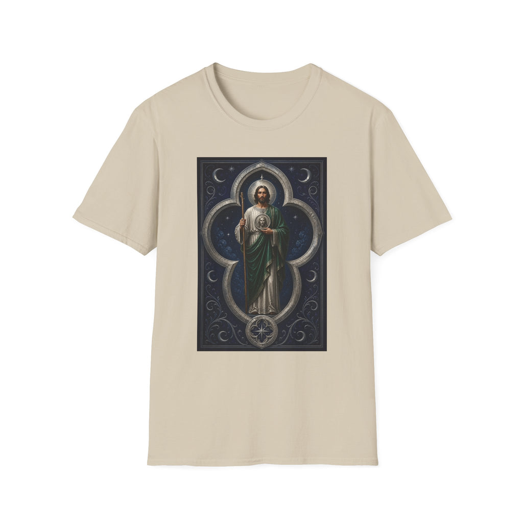 San Judas Tadeo Silver Moon Quatrefoil Unisex T-Shirt