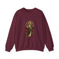 San Judas Tadeo Crimson Rose Window Crewneck Sweatshirt
