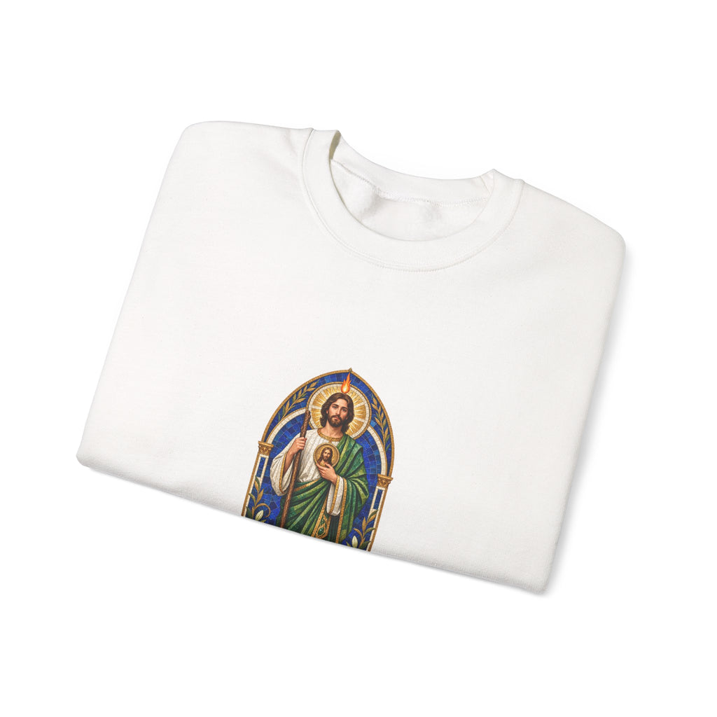 San Judas Tadeo Cobalt Chapel Mosaic Crewneck Sweatshirt