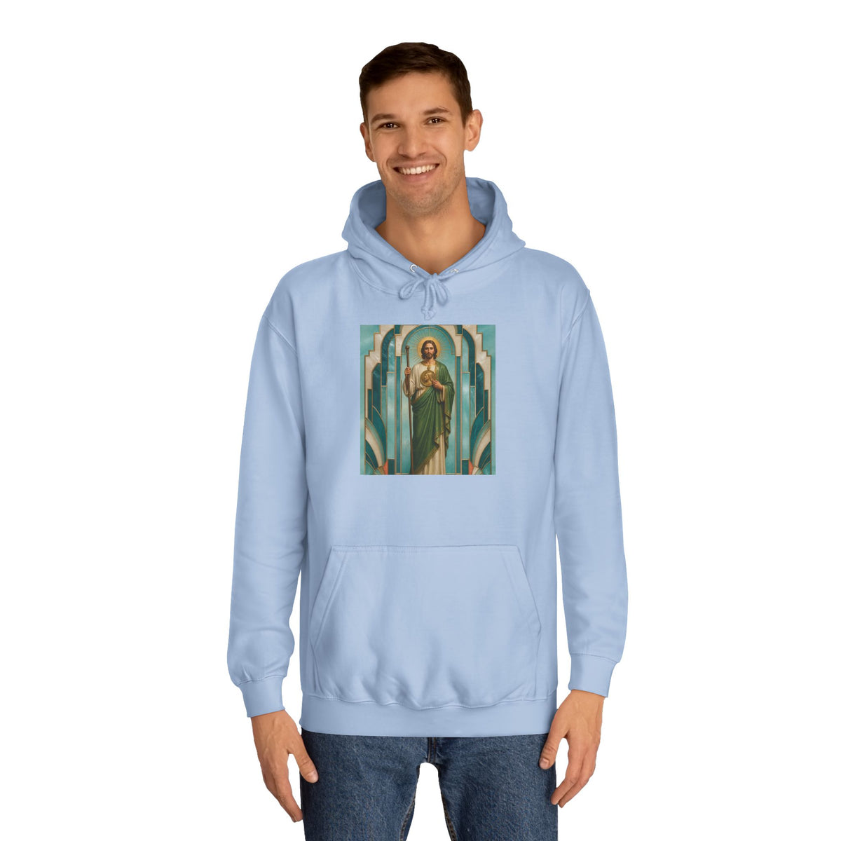 San Judas Tadeo Aqua Radiant Sanctuary Unisex Hoodie