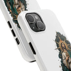 San Judas phone case with midnight blue compass artwork, detail view 16
