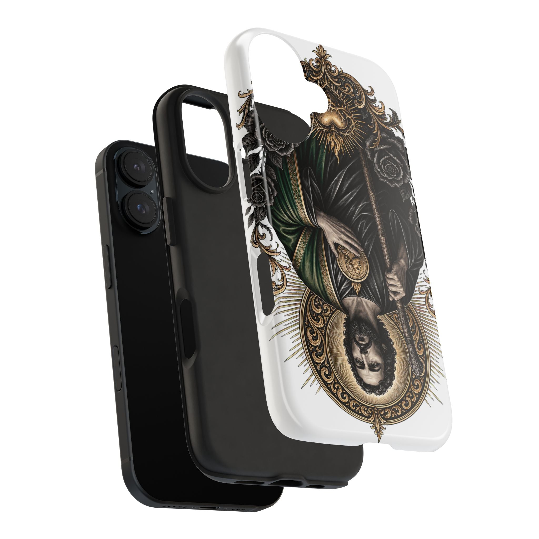 San Judas Tadeo Black & Gold Sacred Heart Tough Phone Case