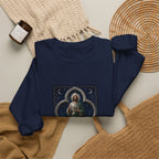 San Judas Tadeo Silver Moon Quatrefoil Crewneck Sweatshirt