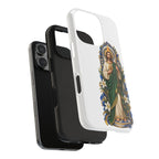 San Judas phone case with cobalt chapel mosaic artwork, detail view 23