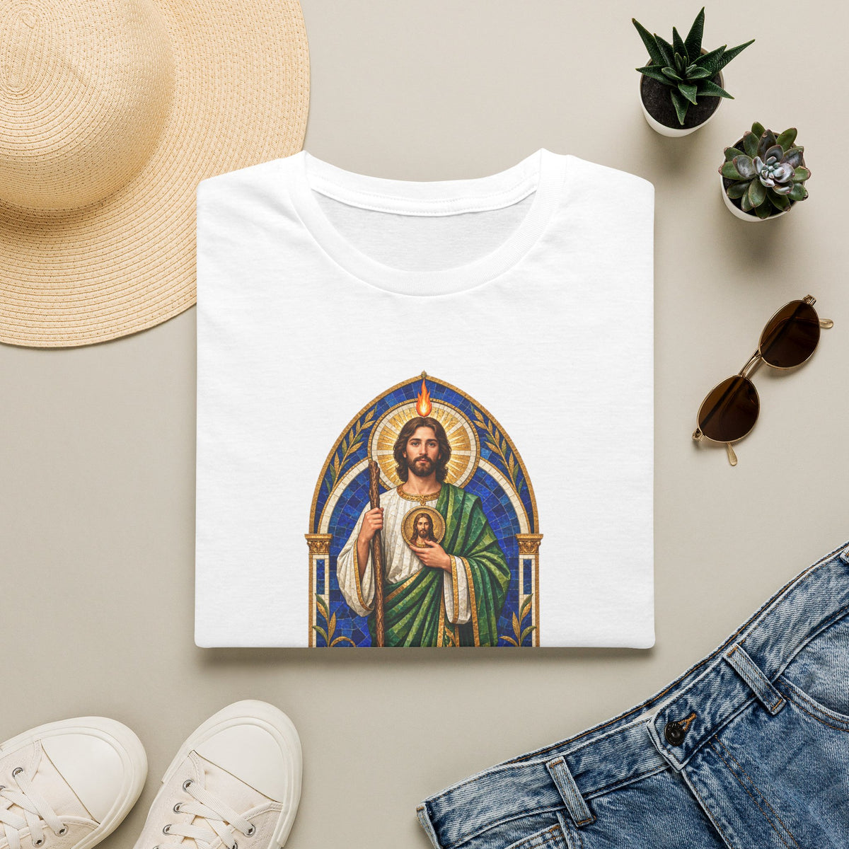 San Judas Tadeo Cobalt Chapel Mosaic Unisex T-Shirt