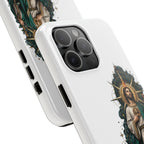 San Judas phone case with midnight blue compass artwork, detail view 19