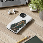 San Judas phone case with midnight blue compass artwork, detail view 15