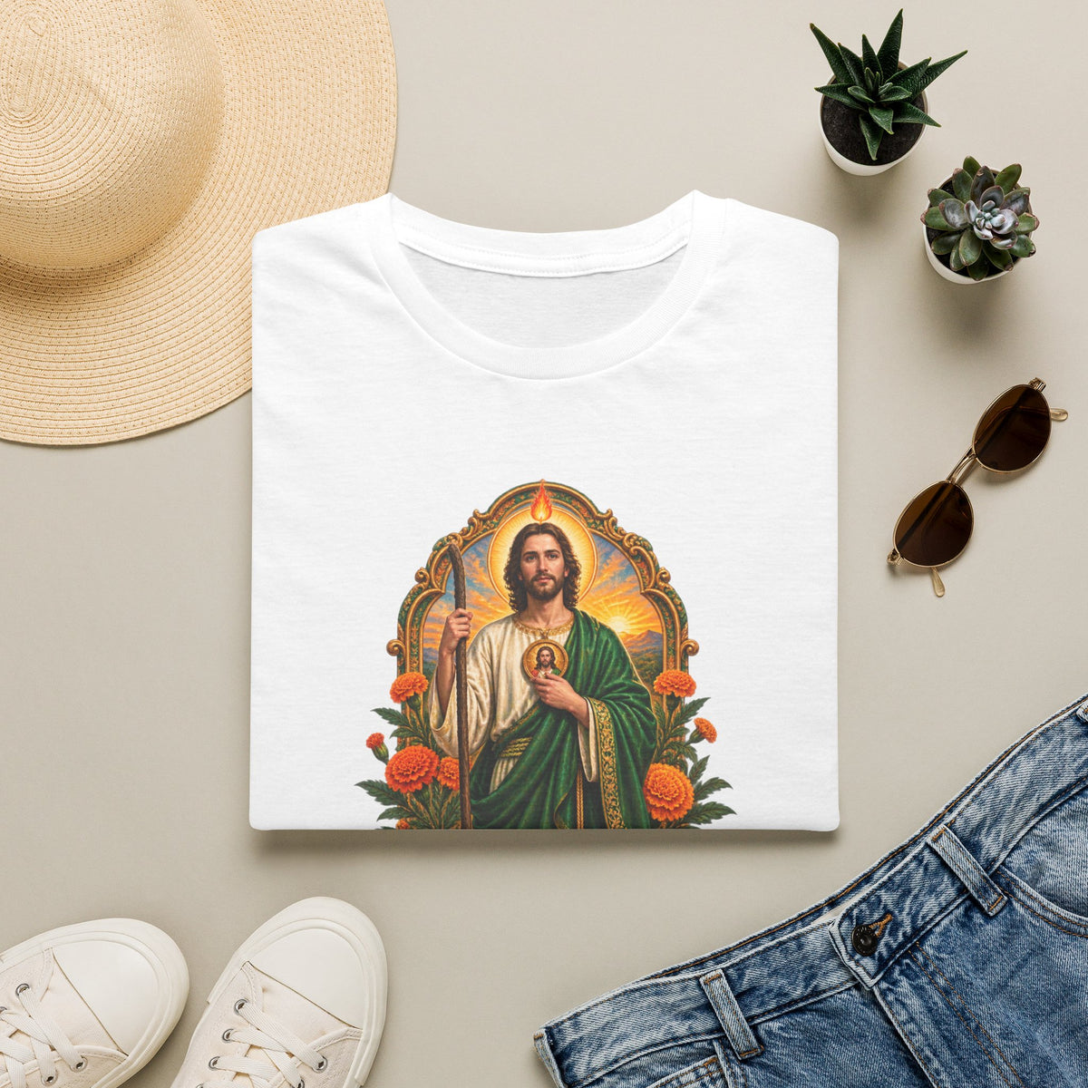 San Judas Tadeo Marigold Sun Arch Unisex T-Shirt