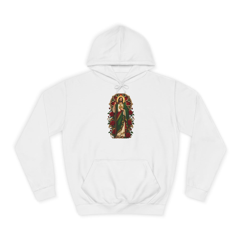 San Judas Tadeo Crimson Rose Window Unisex Hoodie