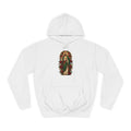 San Judas Tadeo Crimson Rose Window Unisex Hoodie