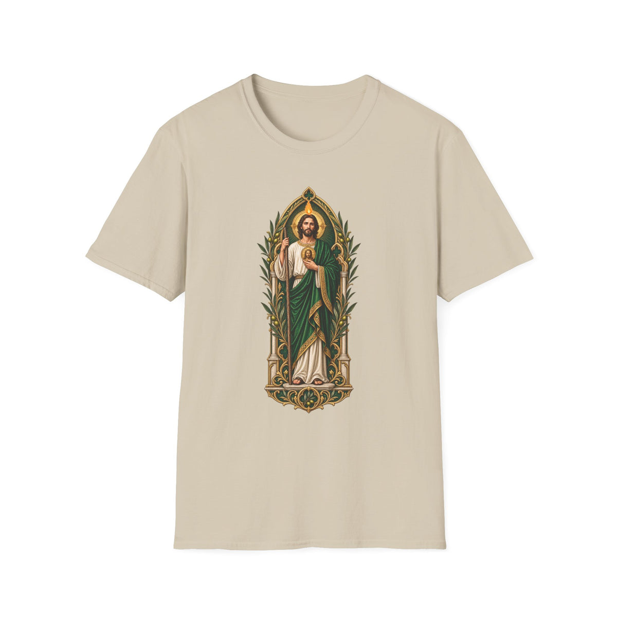 San Judas Tadeo Olive Reliquary Unisex T-Shirt