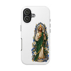 iPhone 17 San Judas phone case with cobalt chapel mosaic artwork