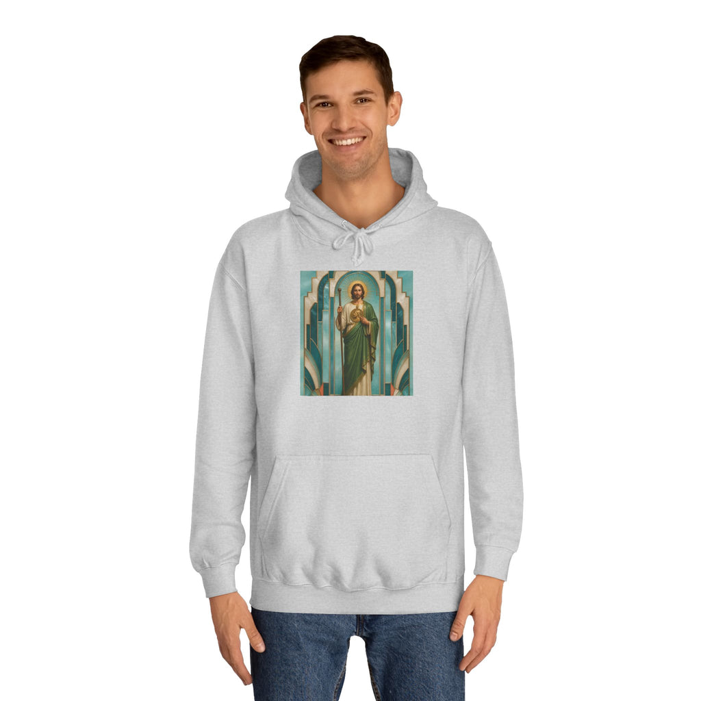 San Judas Tadeo Aqua Radiant Sanctuary Unisex Hoodie