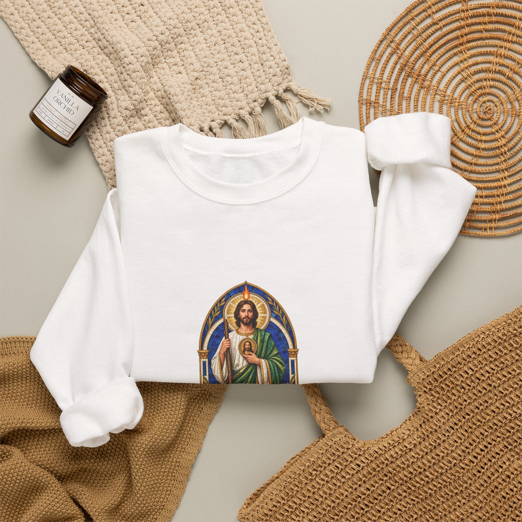 San Judas Tadeo Cobalt Chapel Mosaic Crewneck Sweatshirt