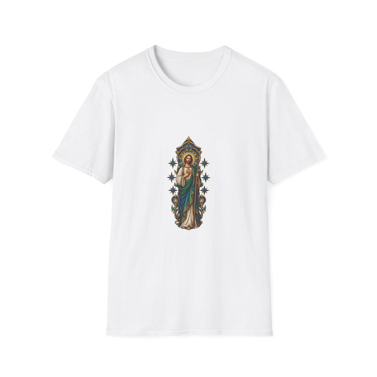 San Judas Indigo Seven-Star Shrine T-Shirt product preview, view 7