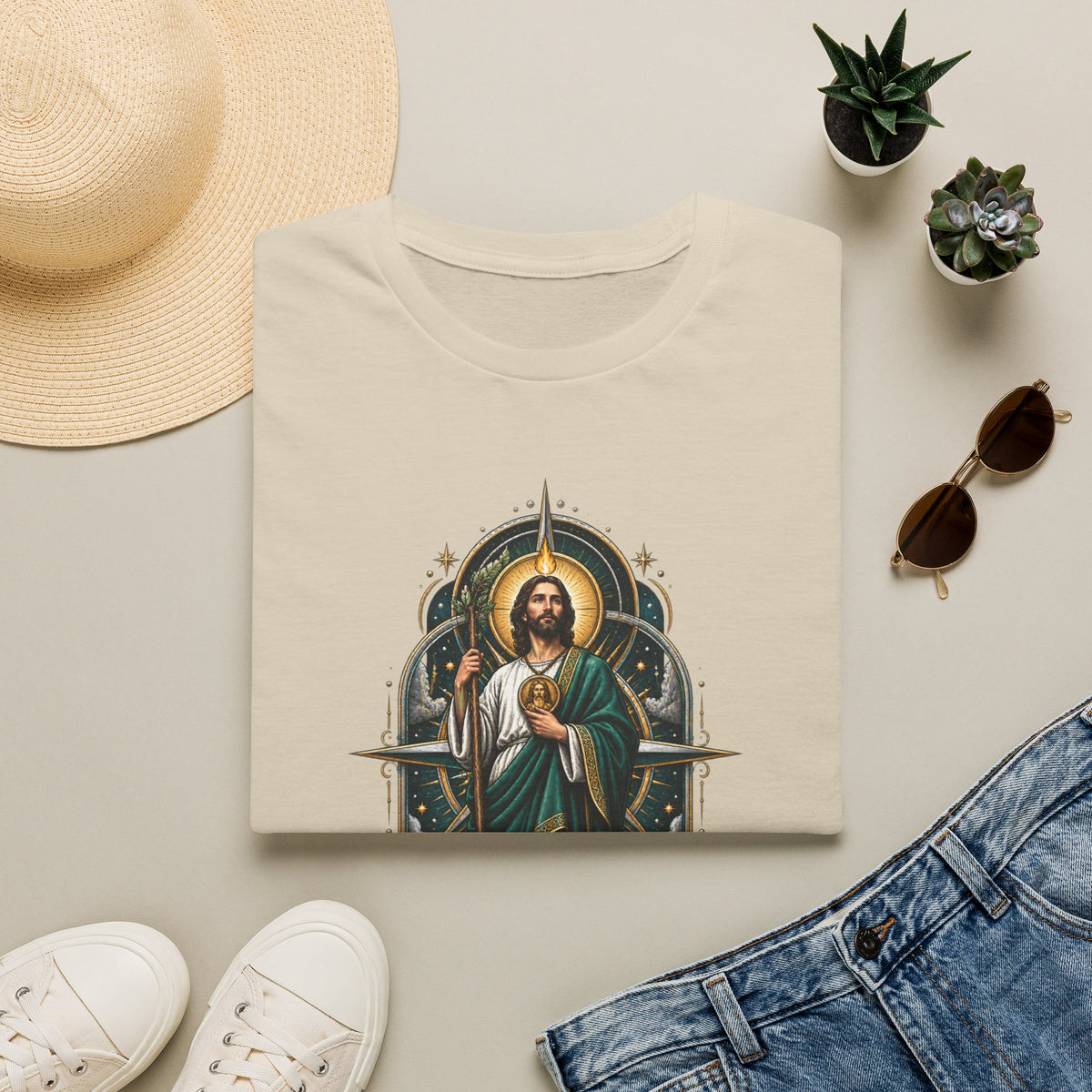 San Judas Tadeo Midnight Compass Unisex T-Shirt