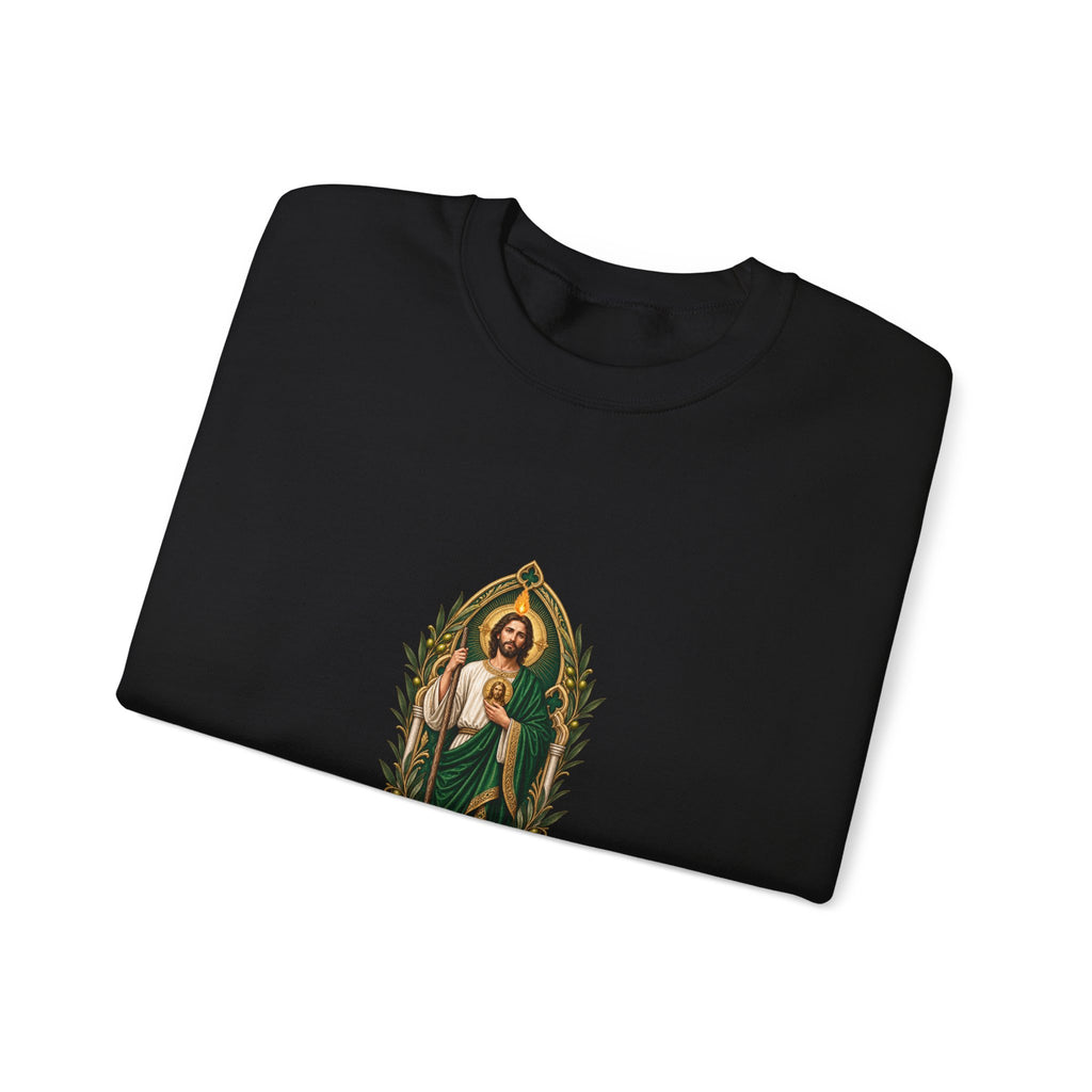 San Judas Tadeo Olive Reliquary Crewneck Sweatshirt
