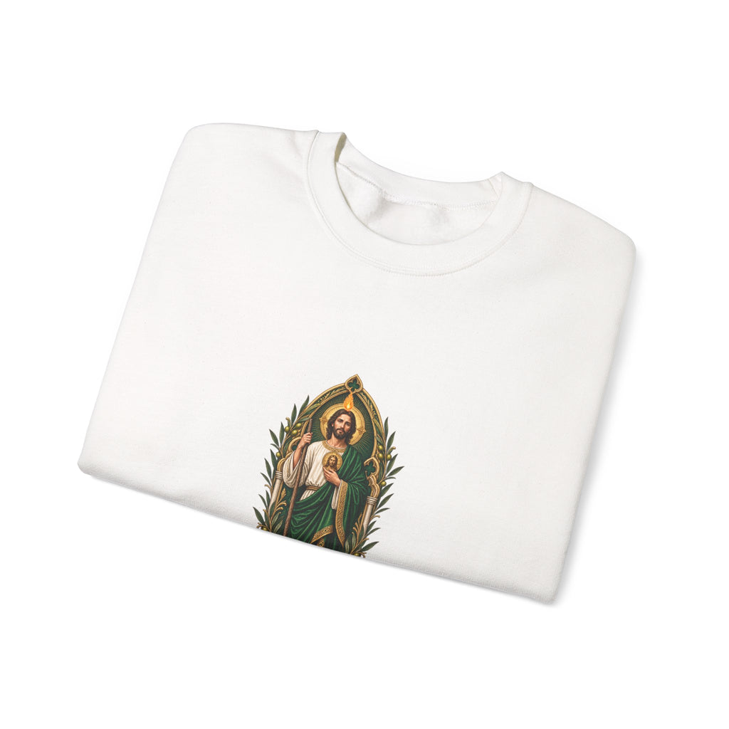 San Judas Tadeo Olive Reliquary Crewneck Sweatshirt