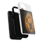 San Judas phone case with amber pilgrim lantern artwork, detail view 18