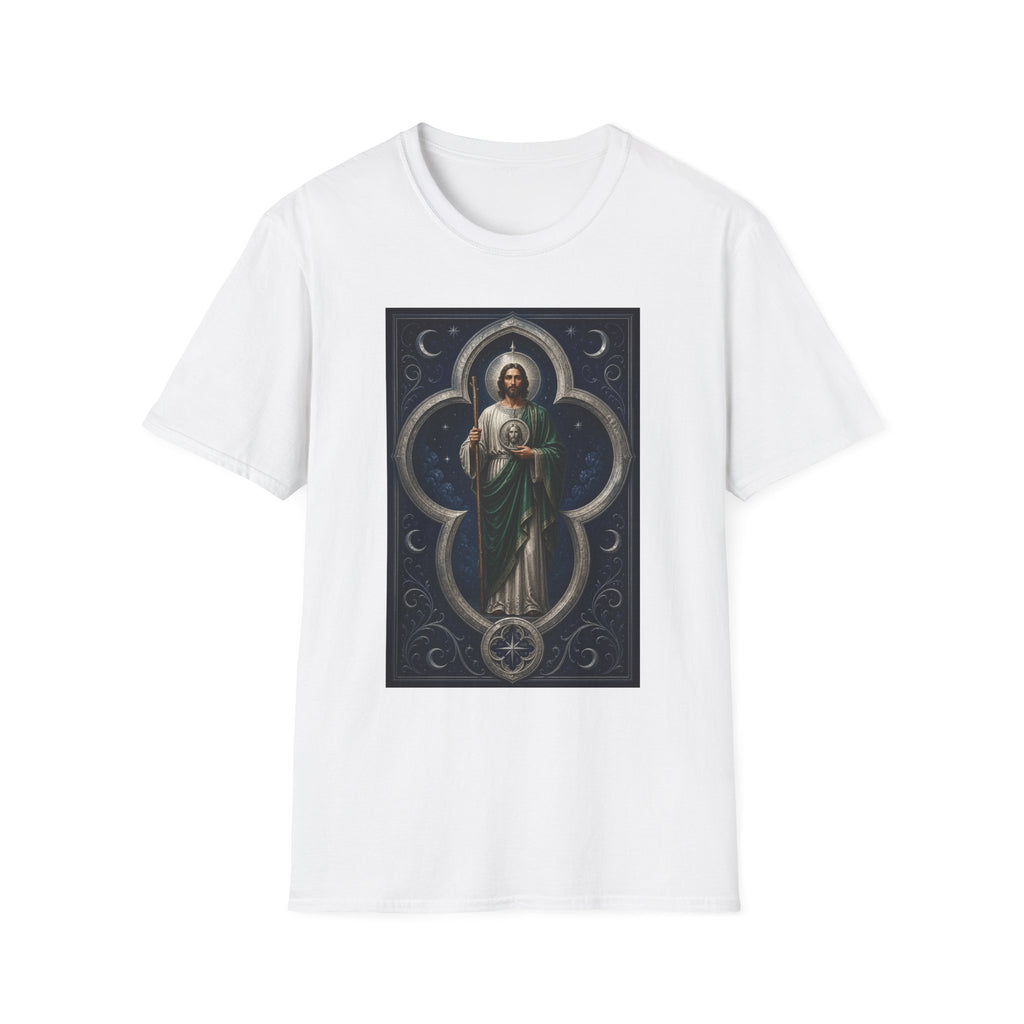 San Judas Tadeo Silver Moon Quatrefoil Unisex T-Shirt