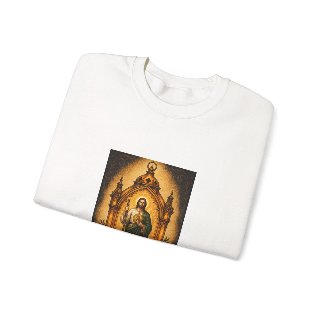San Judas Tadeo Amber Pilgrim Lantern Crewneck Sweatshirt