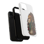San Judas phone case with crimson rose window artwork, detail view 18