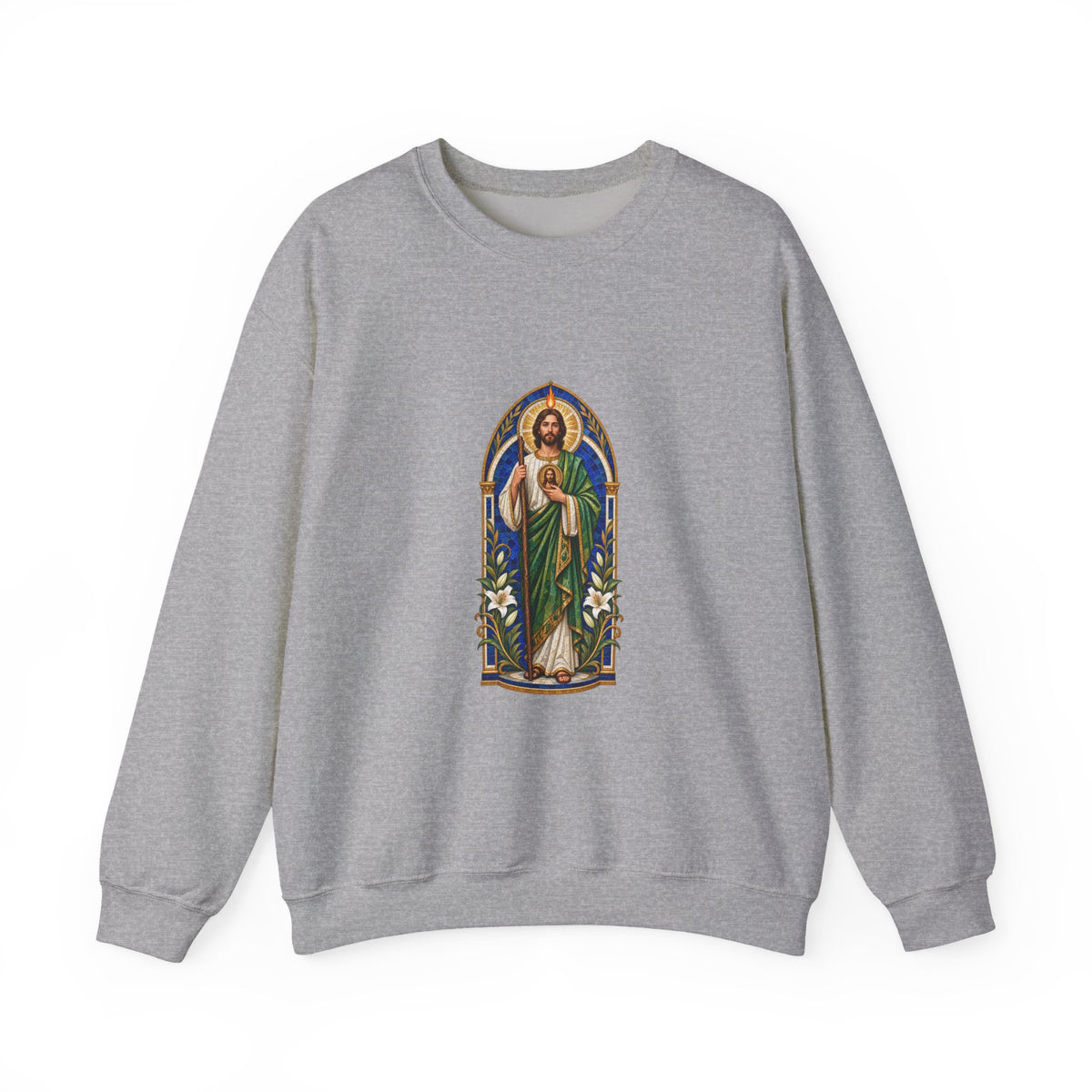 San Judas Tadeo Cobalt Chapel Mosaic Crewneck Sweatshirt