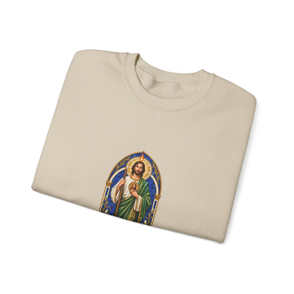 San Judas Tadeo Cobalt Chapel Mosaic Crewneck Sweatshirt