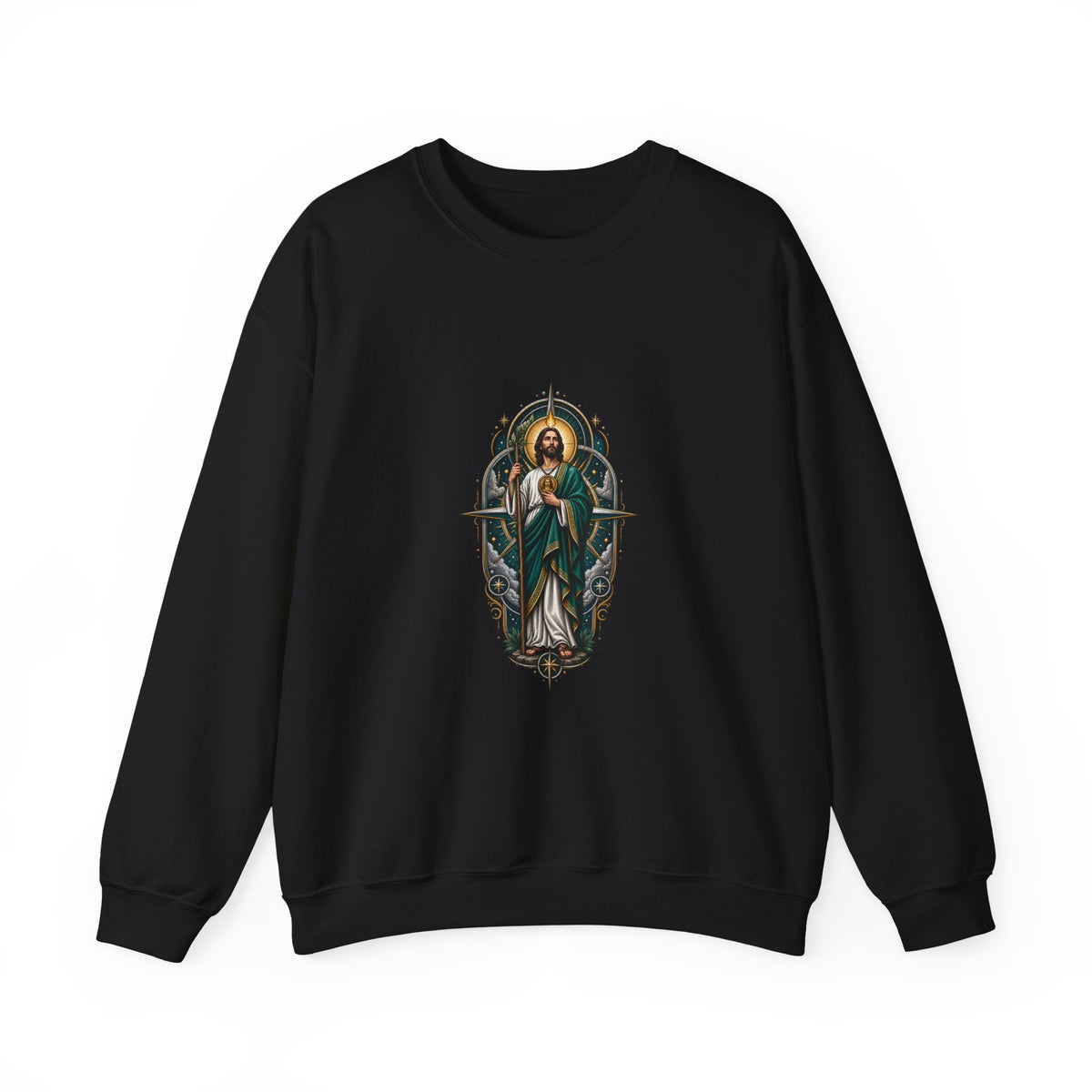 San Judas Tadeo Midnight Compass Crewneck Sweatshirt