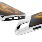San Judas phone case with amber pilgrim lantern artwork, detail view 17