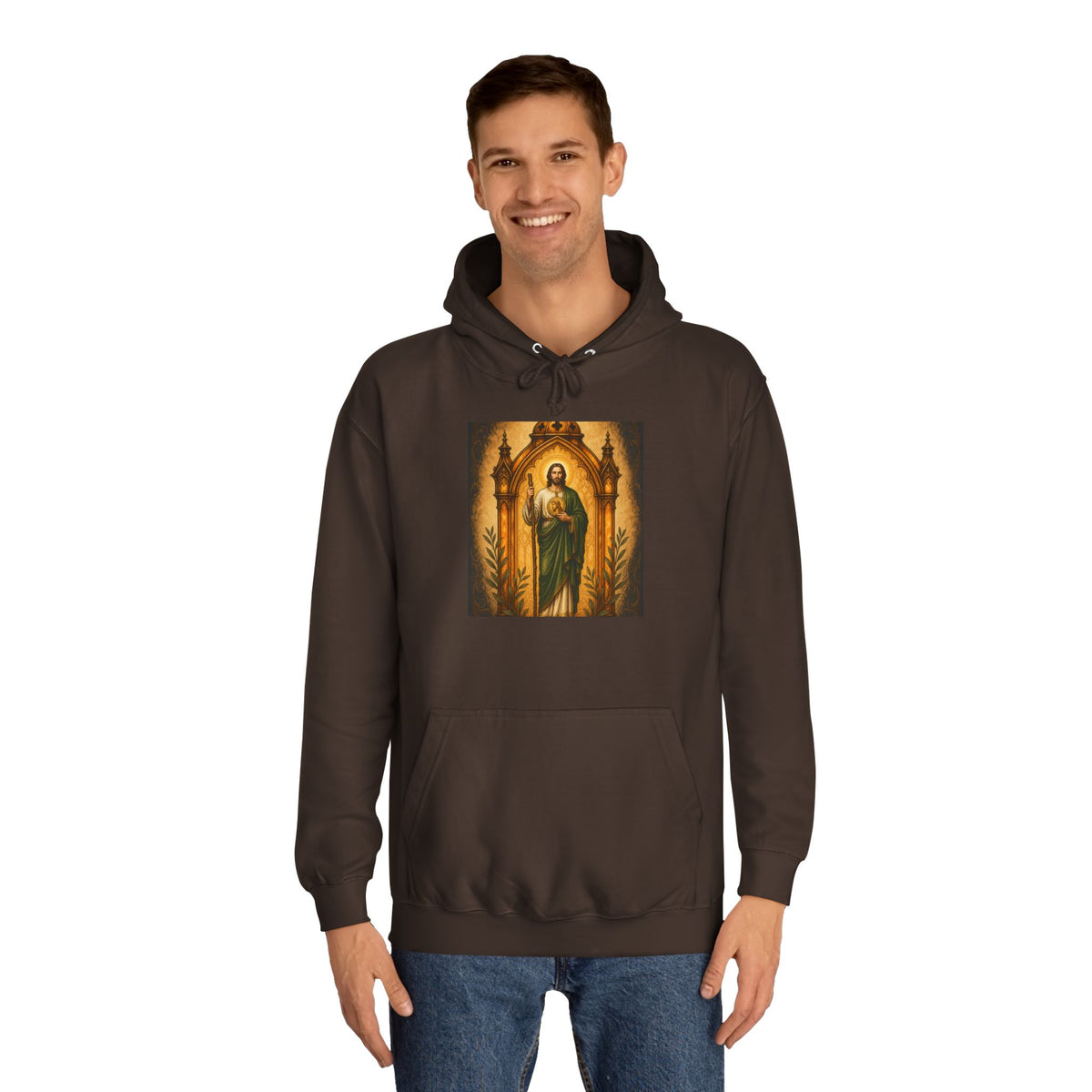 San Judas Tadeo Amber Pilgrim Lantern Unisex Hoodie