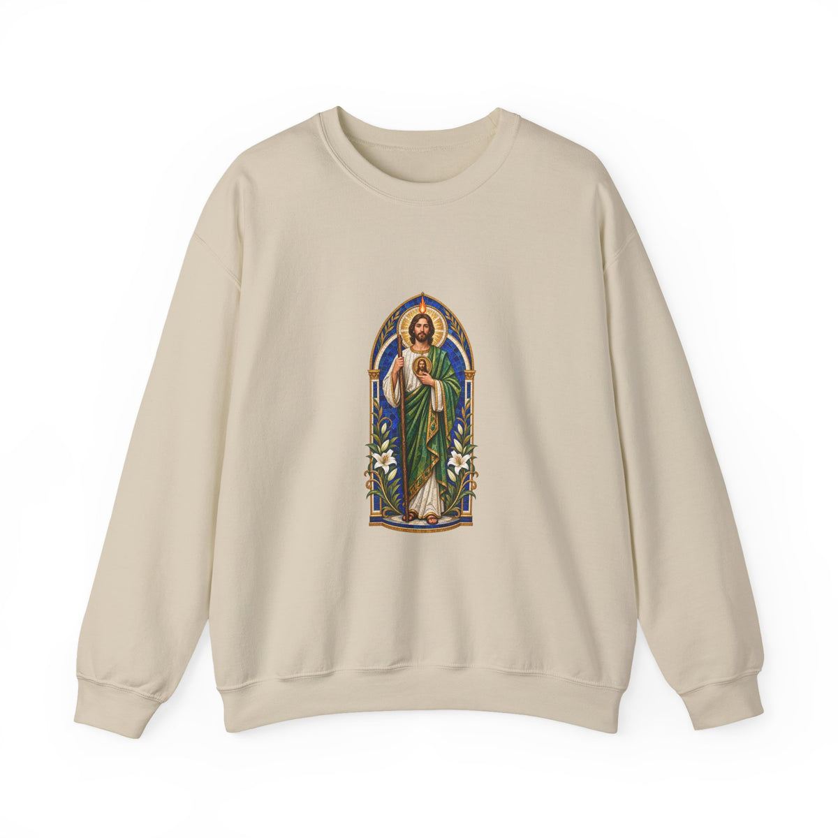 San Judas Tadeo Cobalt Chapel Mosaic Crewneck Sweatshirt