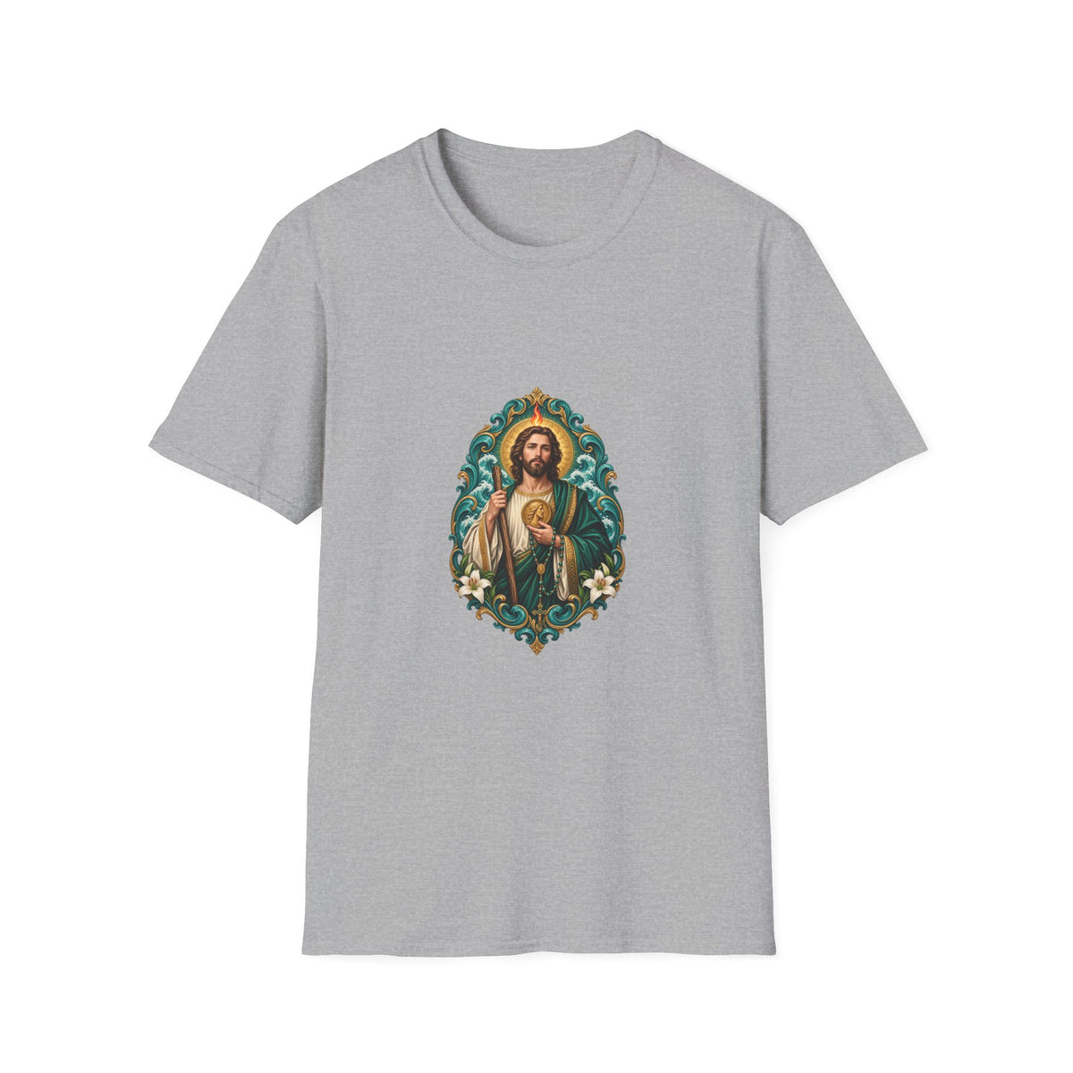 San Judas Teal Rosary Harbor T-Shirt product preview, view 16