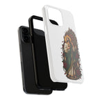 San Judas phone case with crimson rose window artwork, detail view 21