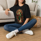 San Judas Tadeo Crimson Rose Window Unisex T-Shirt