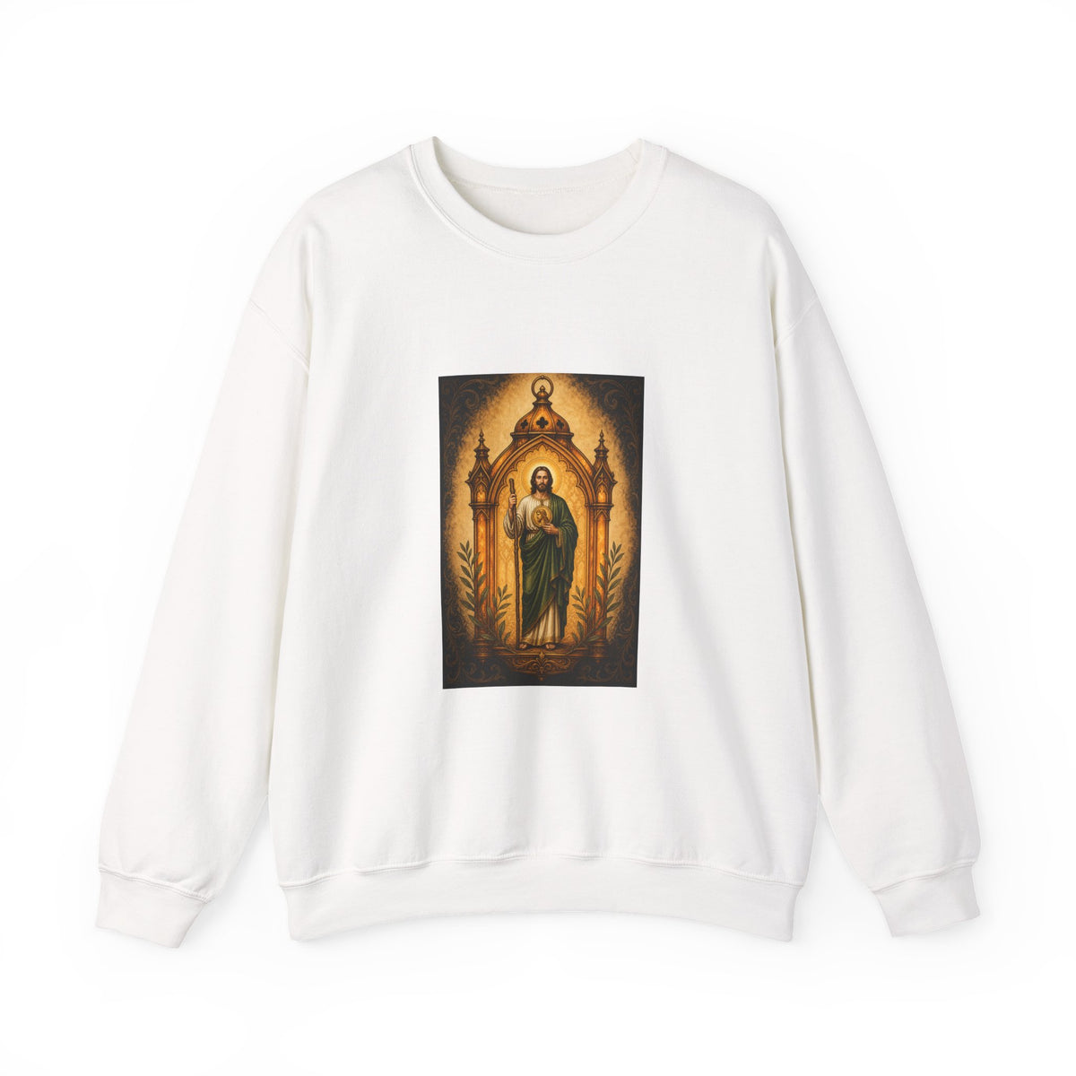 San Judas Tadeo Amber Pilgrim Lantern Crewneck Sweatshirt