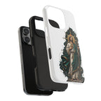 San Judas phone case with midnight blue compass artwork, detail view 23