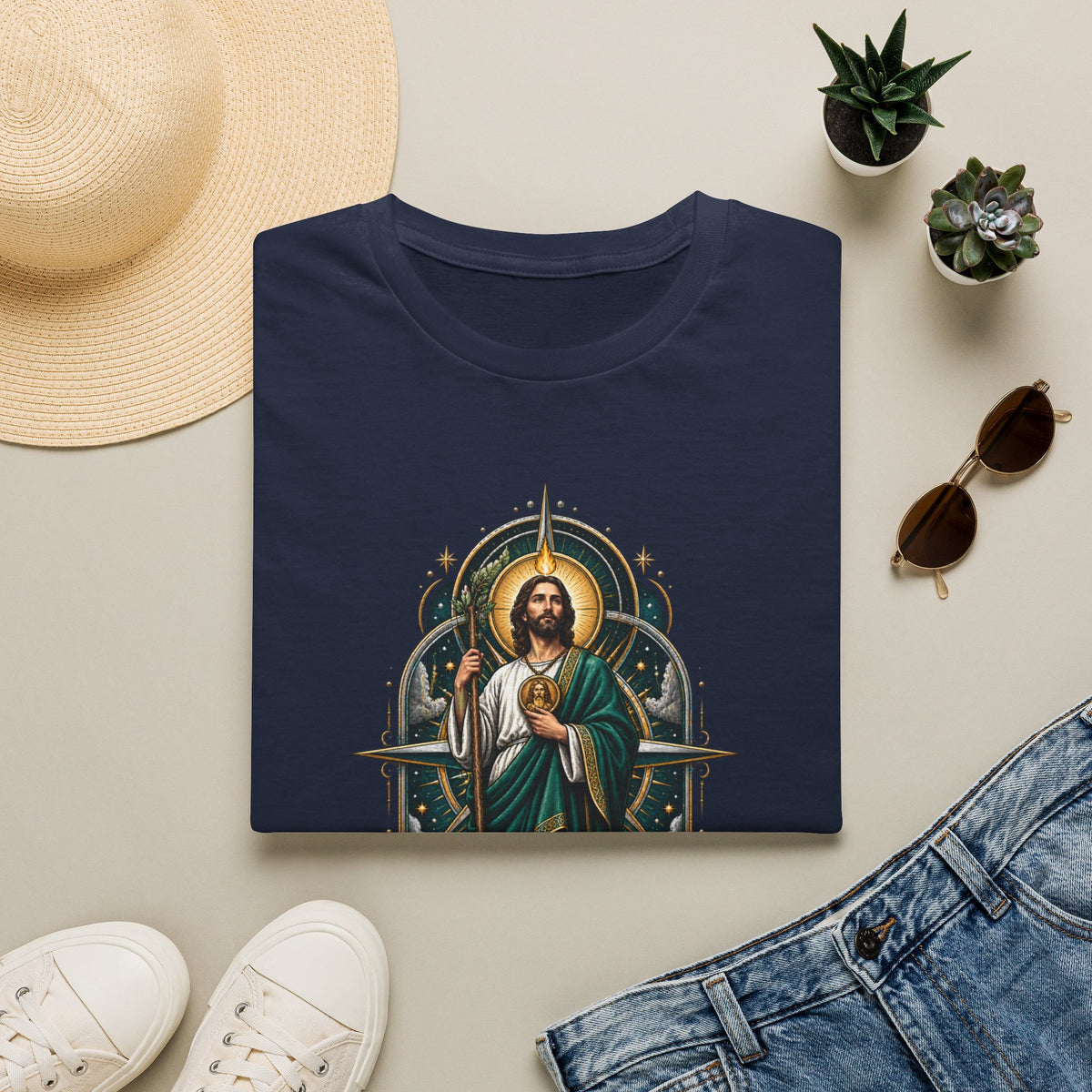 San Judas Tadeo Midnight Compass Unisex T-Shirt
