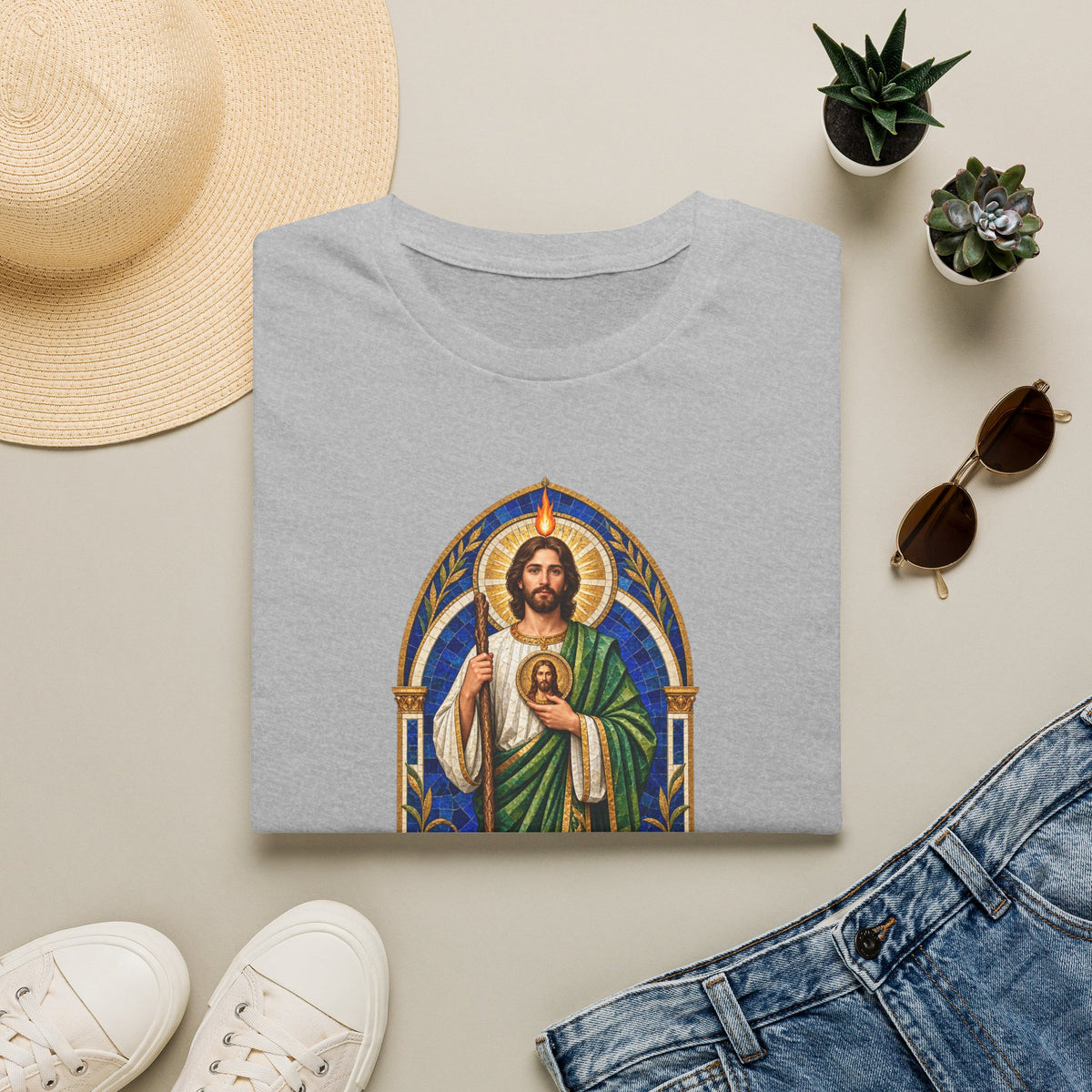 San Judas Tadeo Cobalt Chapel Mosaic Unisex T-Shirt
