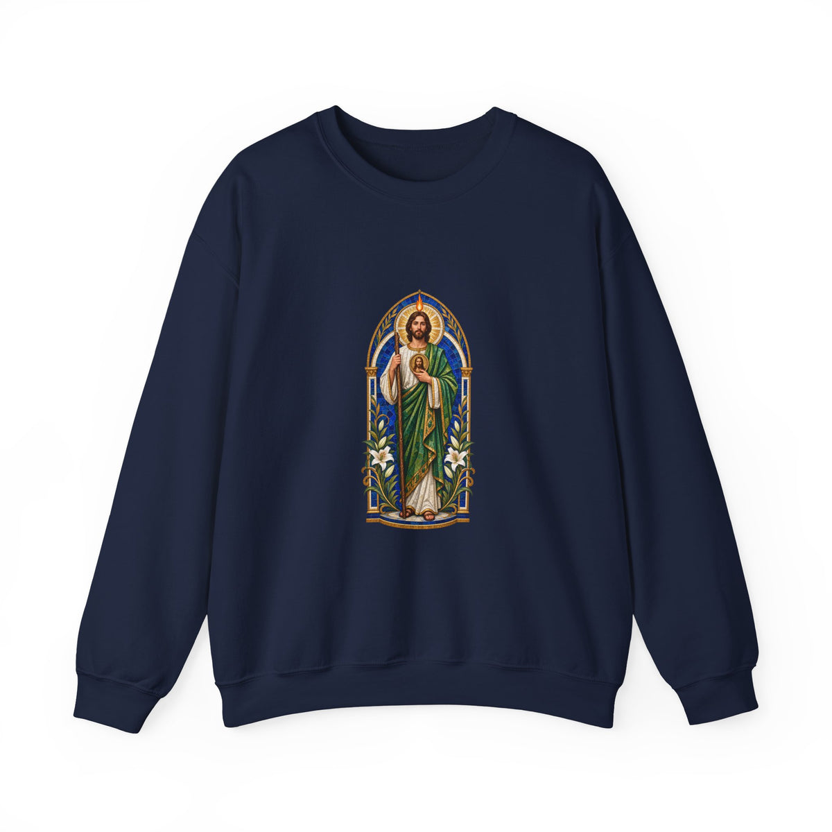 San Judas Tadeo Cobalt Chapel Mosaic Crewneck Sweatshirt