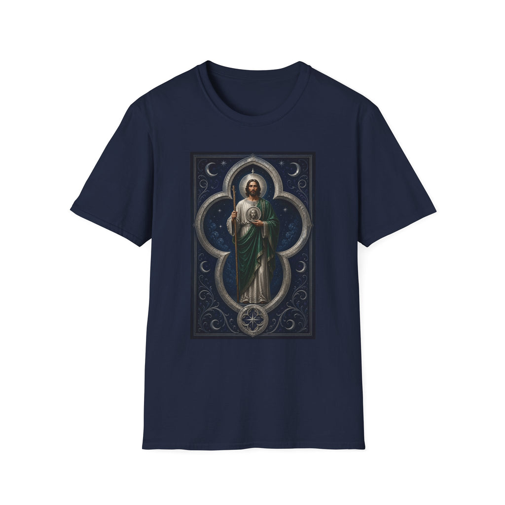 San Judas Tadeo Silver Moon Quatrefoil Unisex T-Shirt