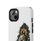 San Judas phone case with midnight blue compass artwork, detail view 13