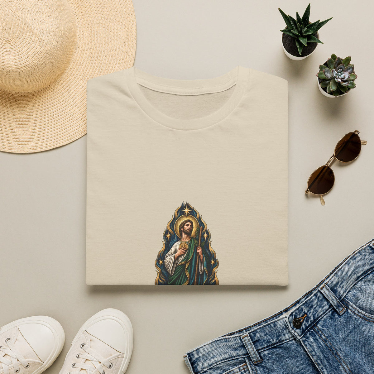 San Judas Tadeo Nocturne Torch Procession T-Shirt product preview, view 3