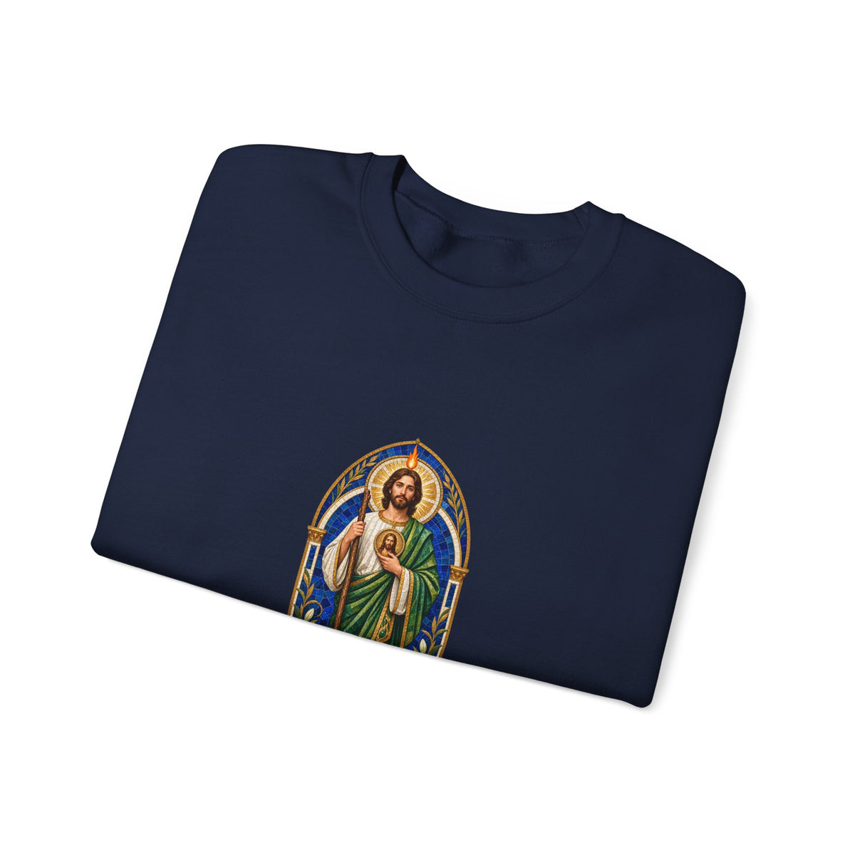 San Judas Tadeo Cobalt Chapel Mosaic Crewneck Sweatshirt