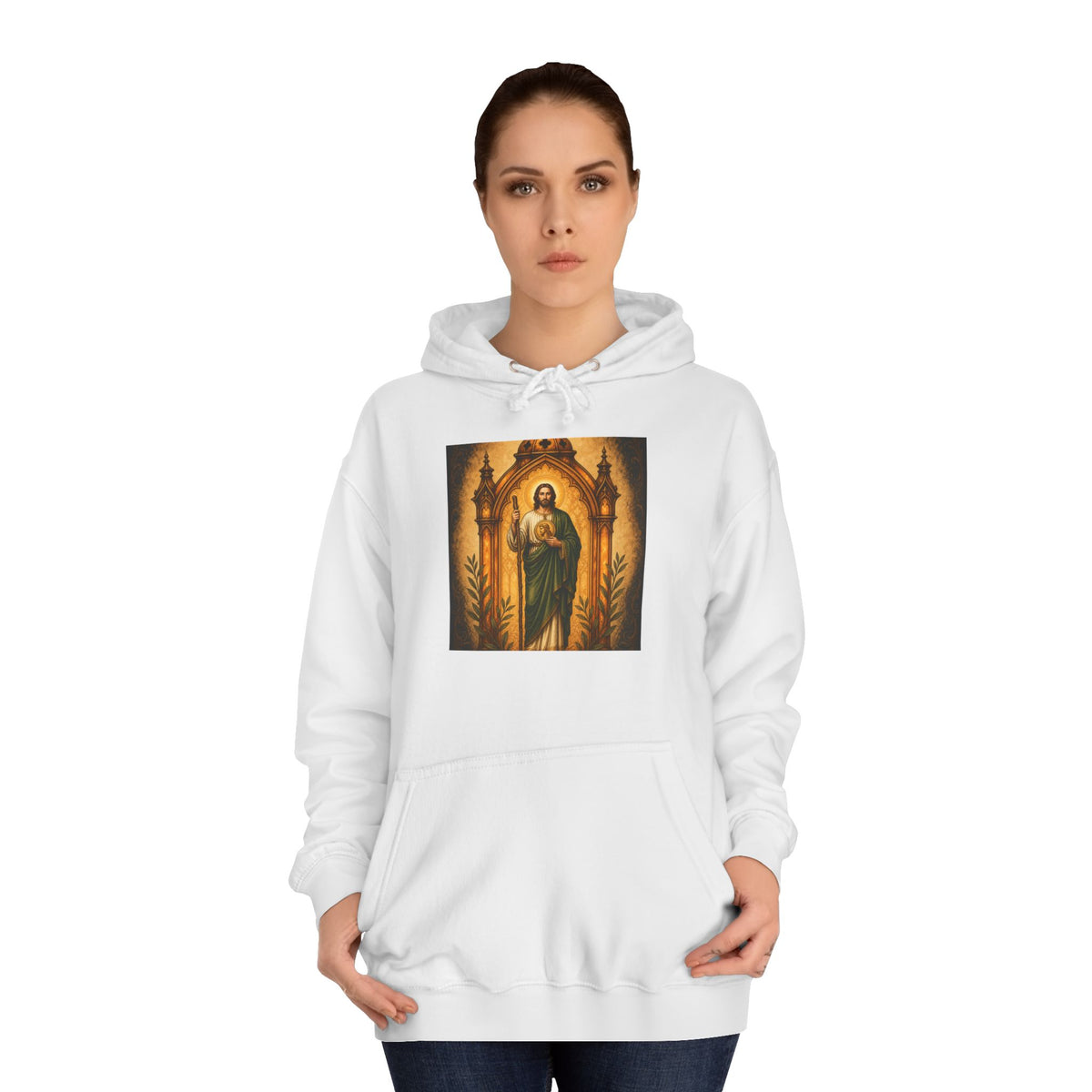 San Judas Tadeo Amber Pilgrim Lantern Unisex Hoodie