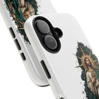 San Judas phone case with midnight blue compass artwork, detail view 26
